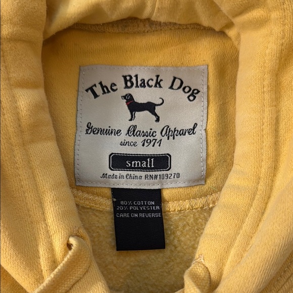 The Black Dog Yellow Hoodie with Black Logo - Picture 2 of 3